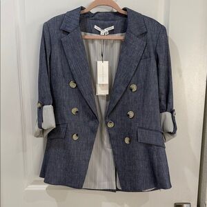 Veronica Beard Navy Double-Breasted Blazer